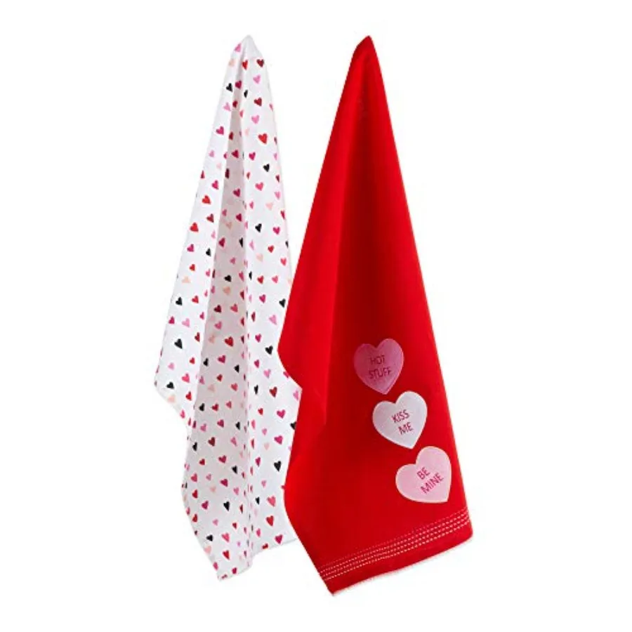 

Valentine's Day Collection Kitchen Dishtowel Set 18X28 Sweet Talk 2 Piece