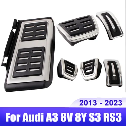 아우디 A3 8V 8Y S3 RS3 스포츠백 카브리오 2012 - 2020 2021 2022 2023 자동차 액셀 브레이크 풋 레스트 페달 커버 패드 액세서리