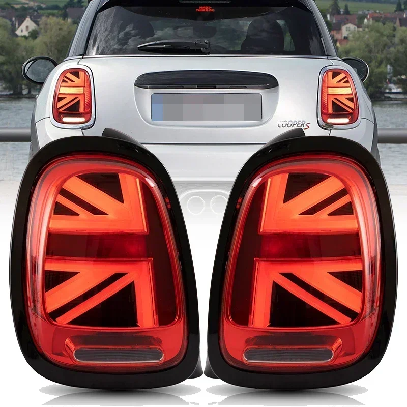 

Пара светодиодных задних фонарей для Mini Cooper F55 F56 F57 2014-2019 гг. UNION JACK LCI RED Lens Задний задний фонарь с анимацией