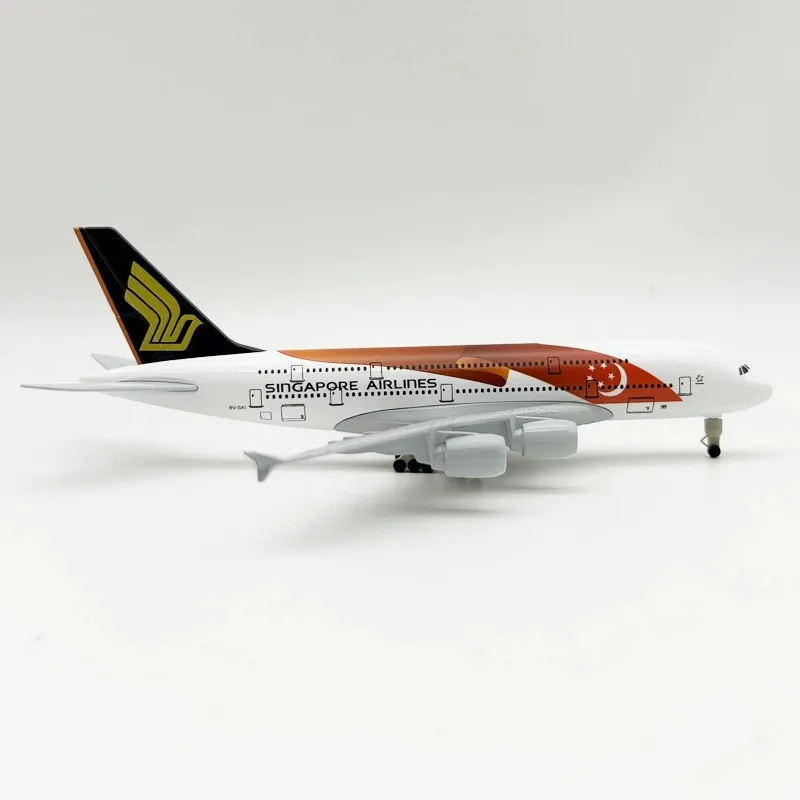 

A380 Singapore Airways 20cm Souvenir Plane Alloy Metal With Airplane Stand Model Collections Gift Display Replica Aircraft Decor