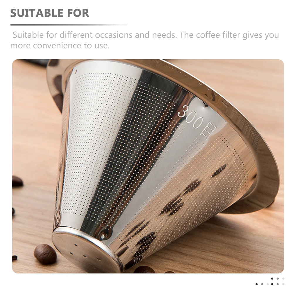 

1pc Reusable Stainless Steel Filter Dripper Mesh Screen Coffee Making Filter For Home Coffee Shops Flavor Extraction Fine Mesh