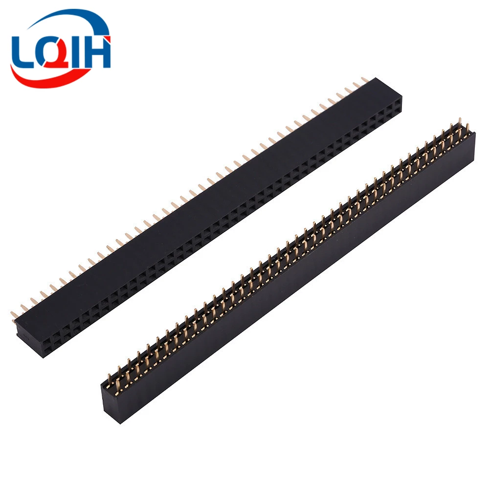 2.54mm Double Row Female 2~40P Breakaway PCB Board Pin Header socket Connector Pinheader 2*2/3/4/6/10/12/16/20/40Pin For Arduino
