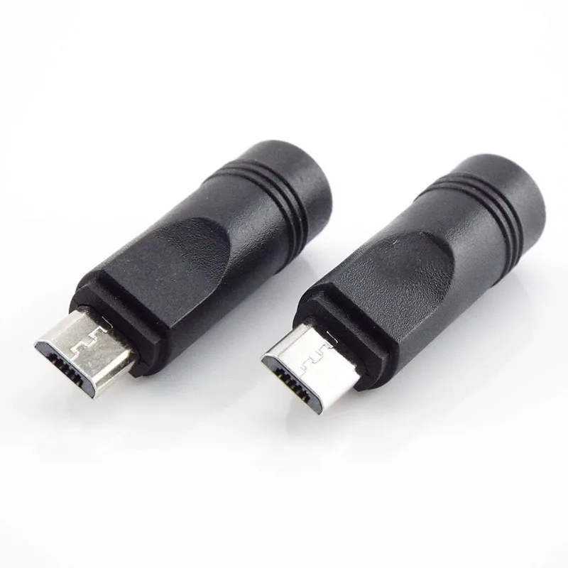 DC Power Adapter Converter Micro USB Male to 5.5x2.1mm Female Jack Connector for Laptop Notebook Computer PC A6