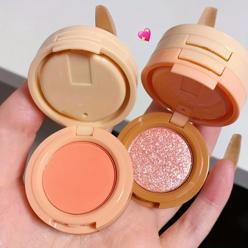 Matte & Pearlescent Texture Glitter Blush Highlighter Contouring 3-layer Palette, 3-in-1 Makeup Palette