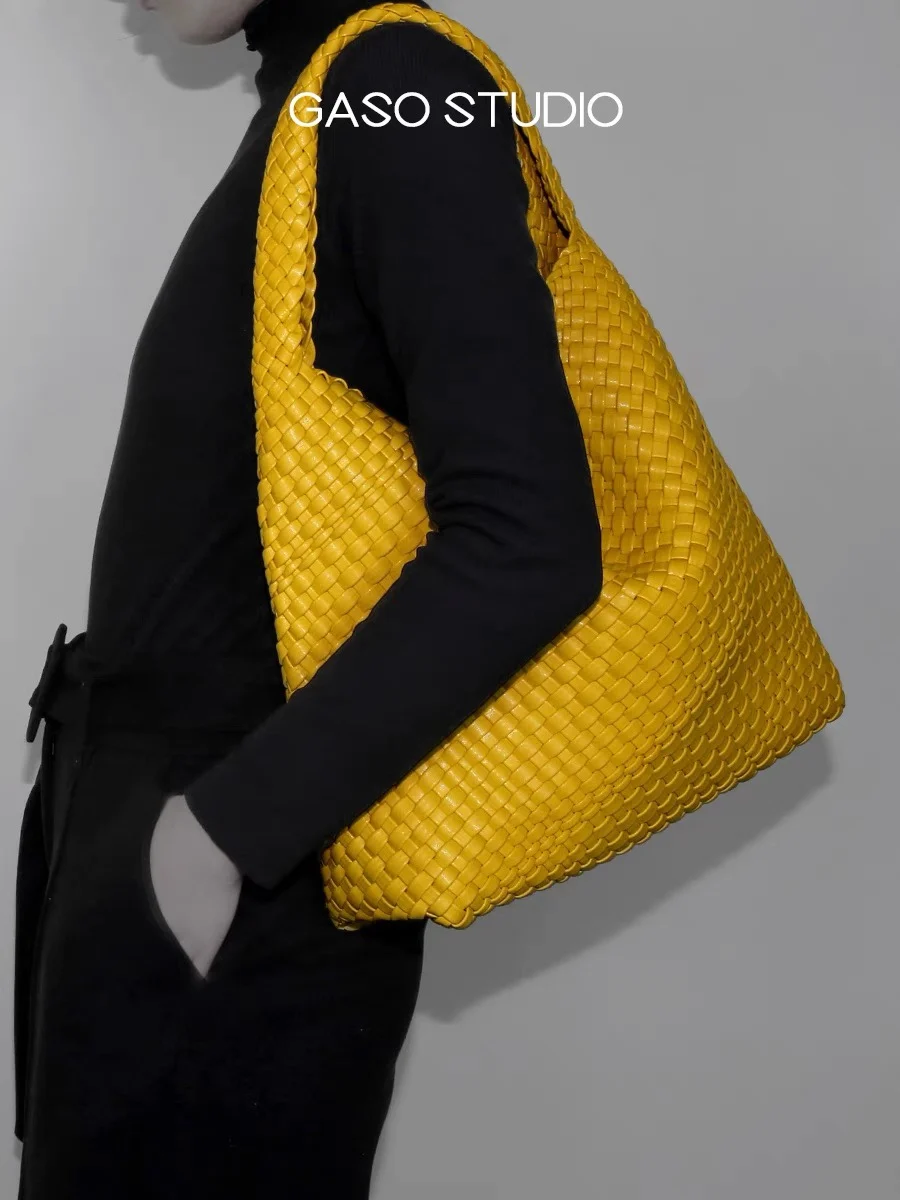 Leichte, luxuriöse, handgefertigte, gewebte PU-Tasche, Designer-Tasche mit Tragegriff, tägliche Pendeltasche für Damen, einzelne Umhängetasche, Freizeit- und Outdoor-Reisetasche – Detail 17