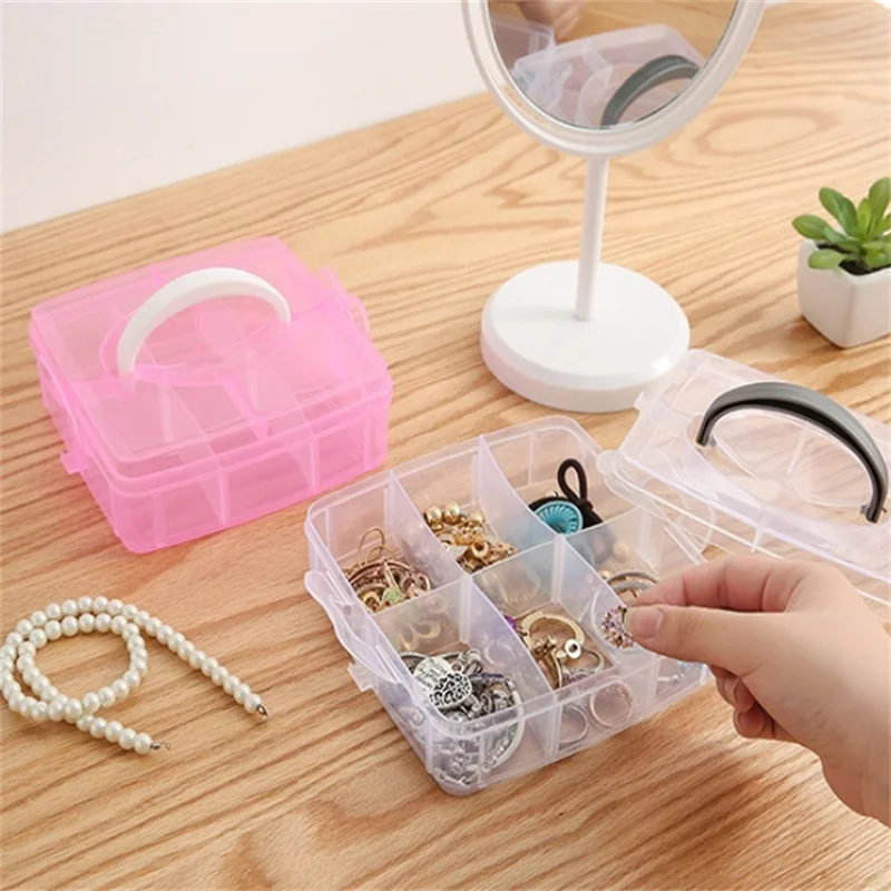 1/2/3PCS 18 Grid Transparent Jewelry Storage Box Large-capacity Necklace Ring Stud Earrings Storage Box Jewelry Box Ornament Box