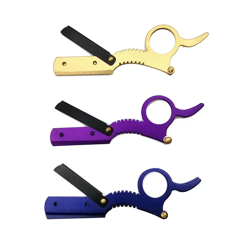 Профессиональная парикмахерская бритва с одним кольцом, винтажная классическая бритва с легкой замены лезвий для парикмахерского салона