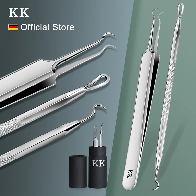 KK Elbow Acne Remover Needles Blackhead Comedone Extractor Set Professional Stainless Steel Makeup Tools Skin Care Cleaner Tools