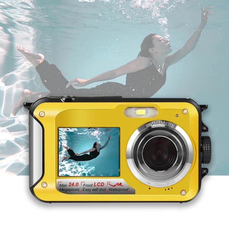 Underwater Digital Camera Full HD Dual Screen Action Camera Video Recorder Selfie Camera