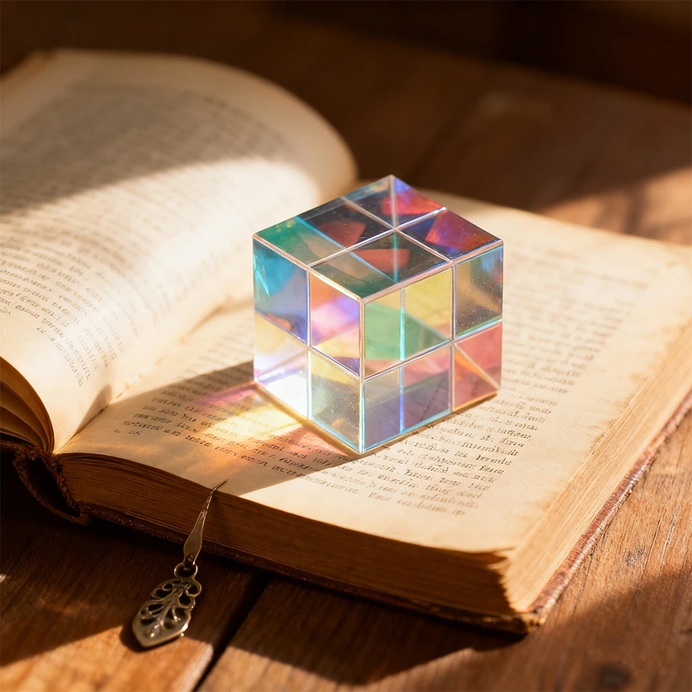 1pcs Science Magic Crystal Prism Cube 25mm Optical Instruments Spectral Prism for Photography Educational Gift Classroom Physics
