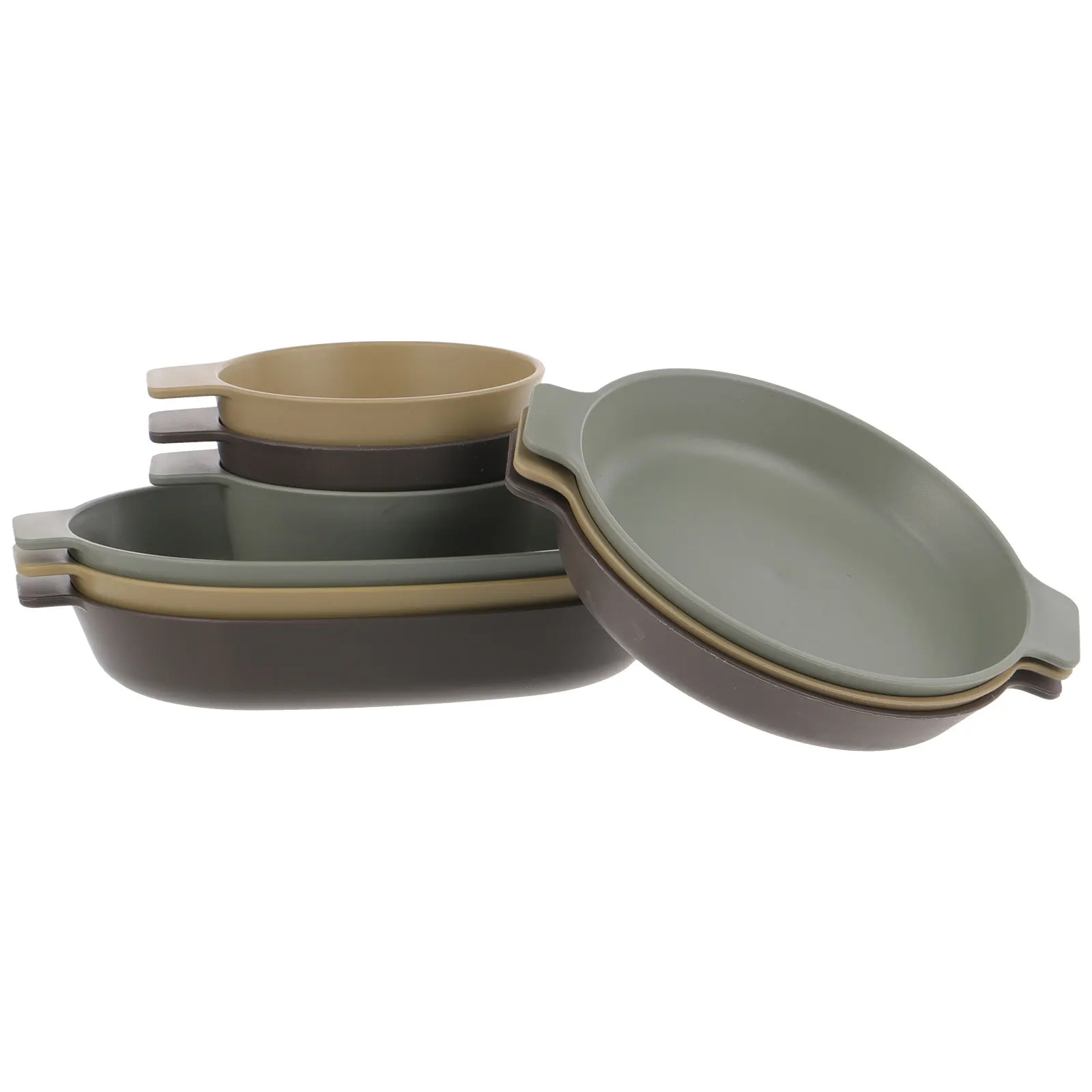 

9 Piece Portable Camping Dinnerware Set Lightweight Plastic Plates Bowls Outdoor BBQ Picnic Hiking Kitchen Tableware Reusable