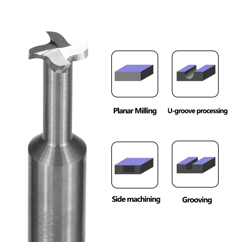 XCAN T Slot Milling Cutter 4mm 6mm 8mm 10mm 12mm CNC Router Bit for Al Steel Copper Milling Tool Carbide EndMills