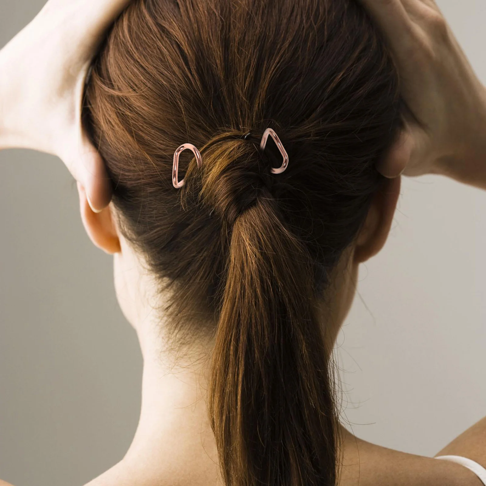 20 قطعة من مشابك الشعر الحلزونية، دبابيس لولبية مرنة، صانع كعكة سهل للشعر الطويل، إكسسوارات تصفيفة الشعر للنساء باللون الذهبي الوردي #5