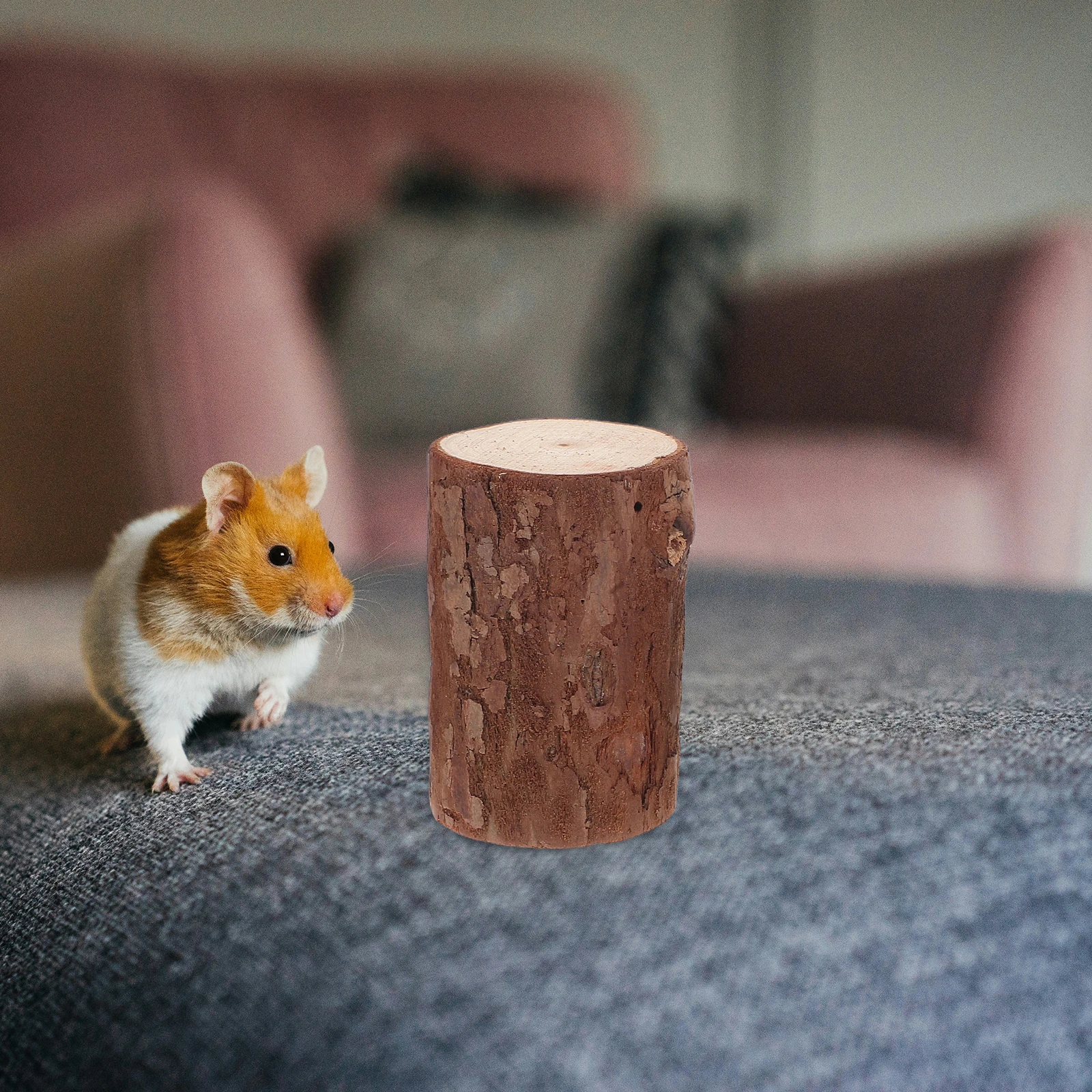 

4Pcs Wooden Stump Miniatures Hamster Cage Decor Natural Tree Stump Small Animal Habitat Rustic Decoration Small Pet Accessories