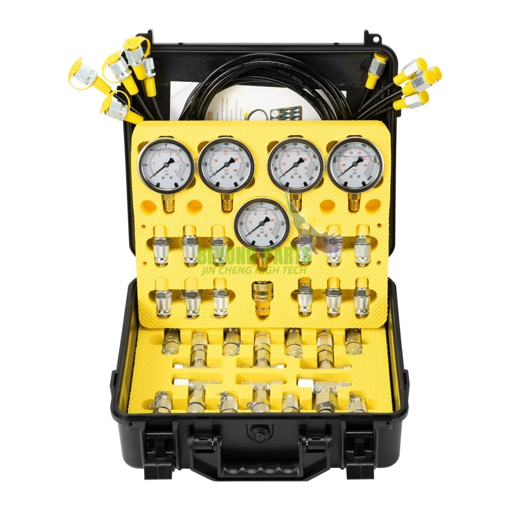 

Hydraulic Diagnostic Tester Kit 5 Gauges 13 for Test Couplings for Excavator Construction Machinery Hydraulic Pressure for Test