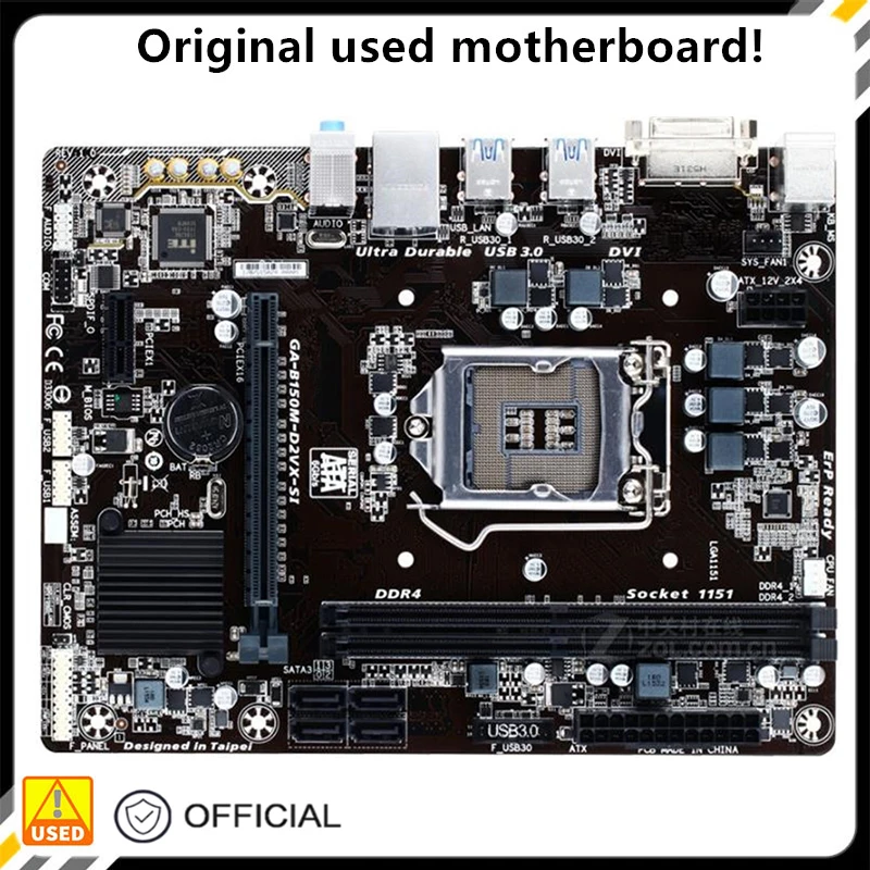 

For GA-B150M-D2VX-SI B150M-D2VX-SI Original Used Desktop Intel B150 32G DDR4 Motherboard LGA 1151 i7/i5/i3 USB3.0 SATA3