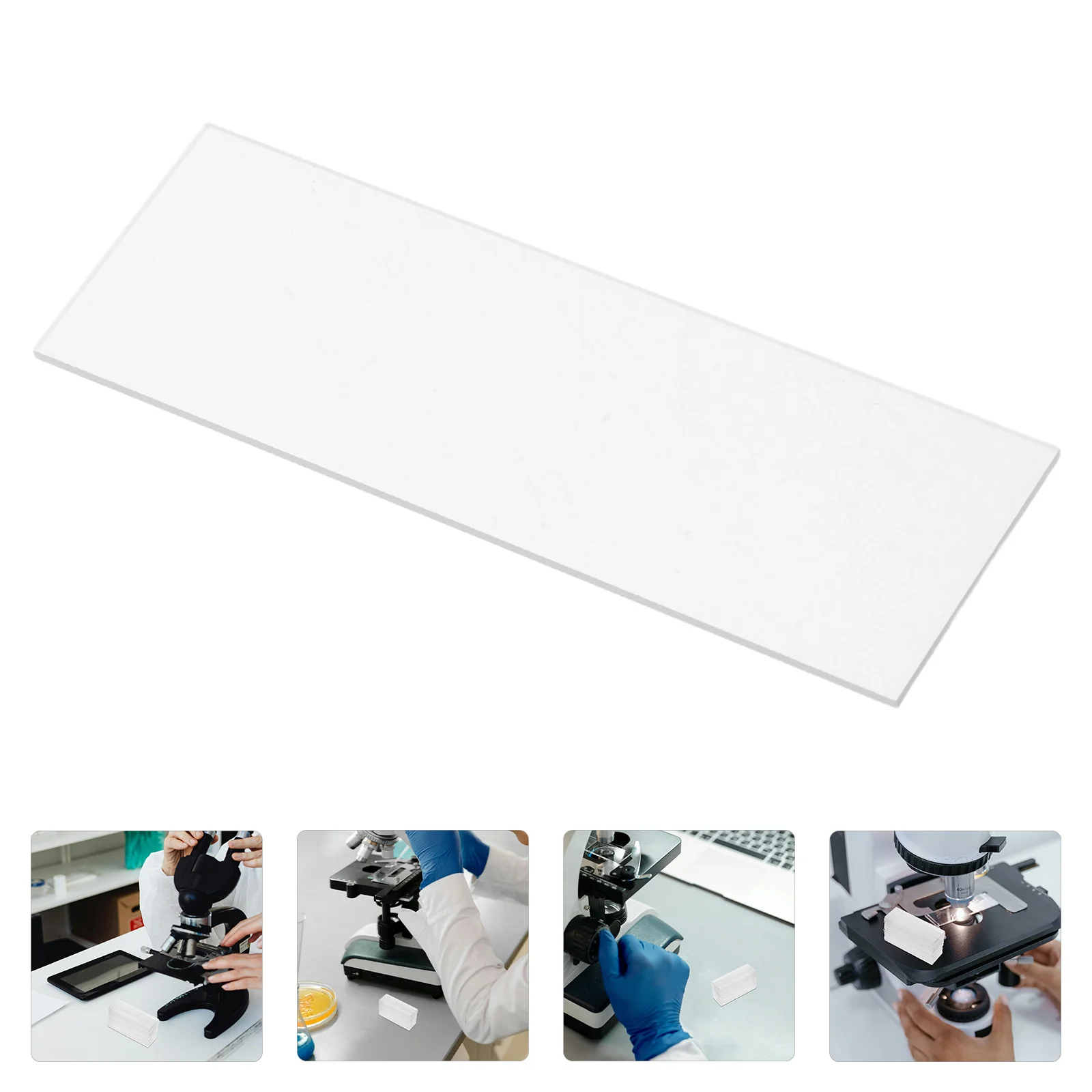 

100Pcs Microscope Slides Precleaned High Transparency Glass Slides Heat Resistant Smooth Surface for Biology Laboratory Research