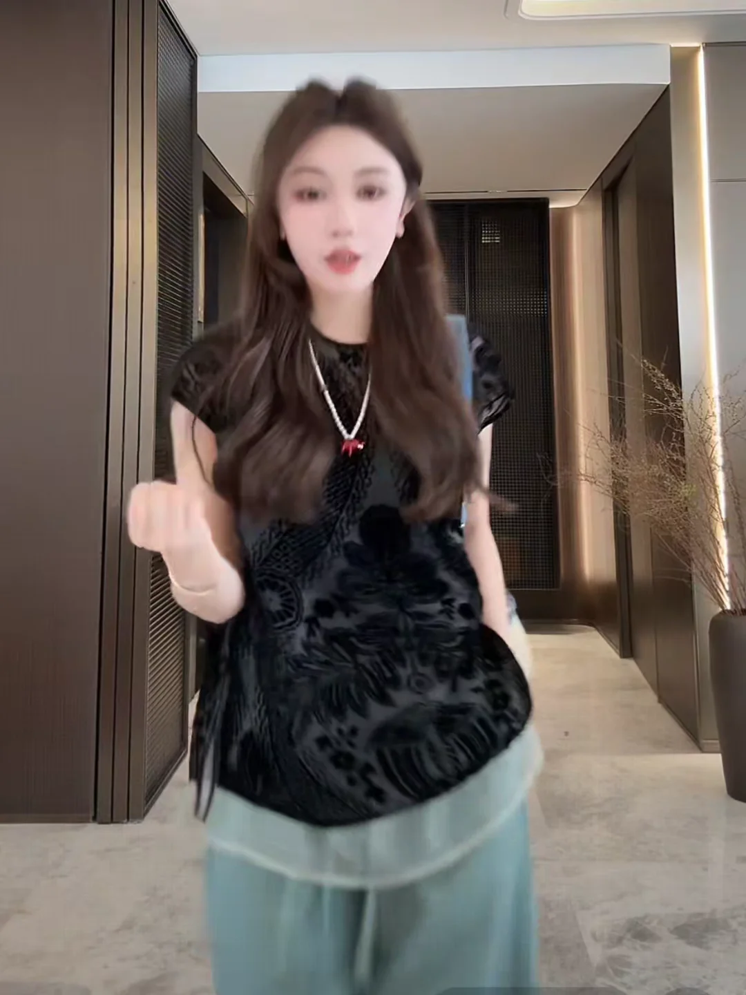 

Duchuan Summer Faion Lightweight Breathable Loose Slimming Print ort Sve T-irt Recommended by BaiXue Busin Casual...