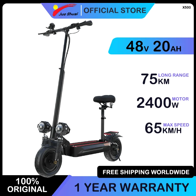 

75km Long Range Electric Scooter 20Ah Battery 65km/h Top Speed Street Tires Adults​ Scooter Long battery life for commuting​