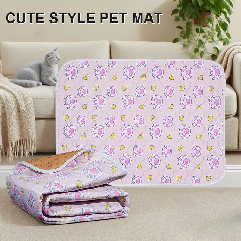 Anti-Slip Absorbent Pet Pee Pad - Cute Waterproof Washable Reusable Puppy Training Mat, Ideal Diaper Blanket for Dogs & cats