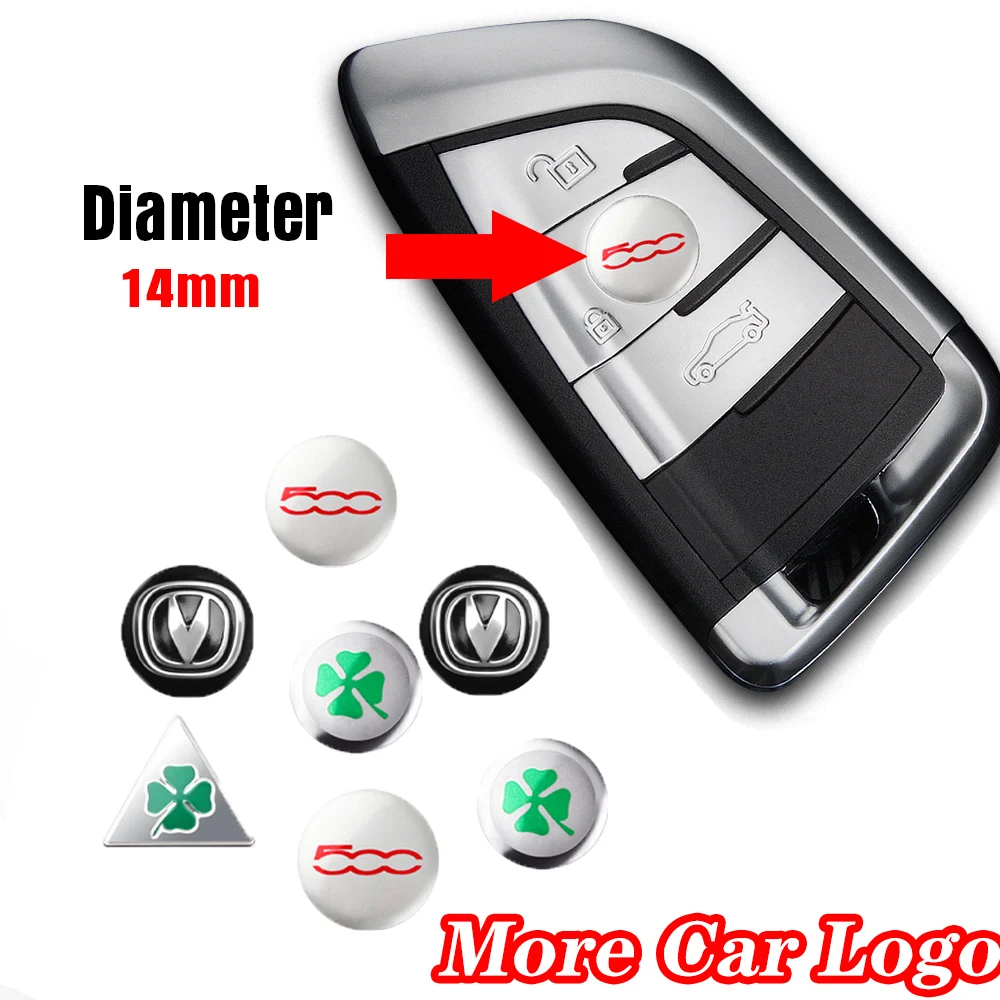 10pcs 14mm Aluminum Car Remote Key Sticker Emblem Auto Accessories For Seat Ibiza 6j 6l Leon MK3 5f mk2 mk1 Ateca Formentor FR