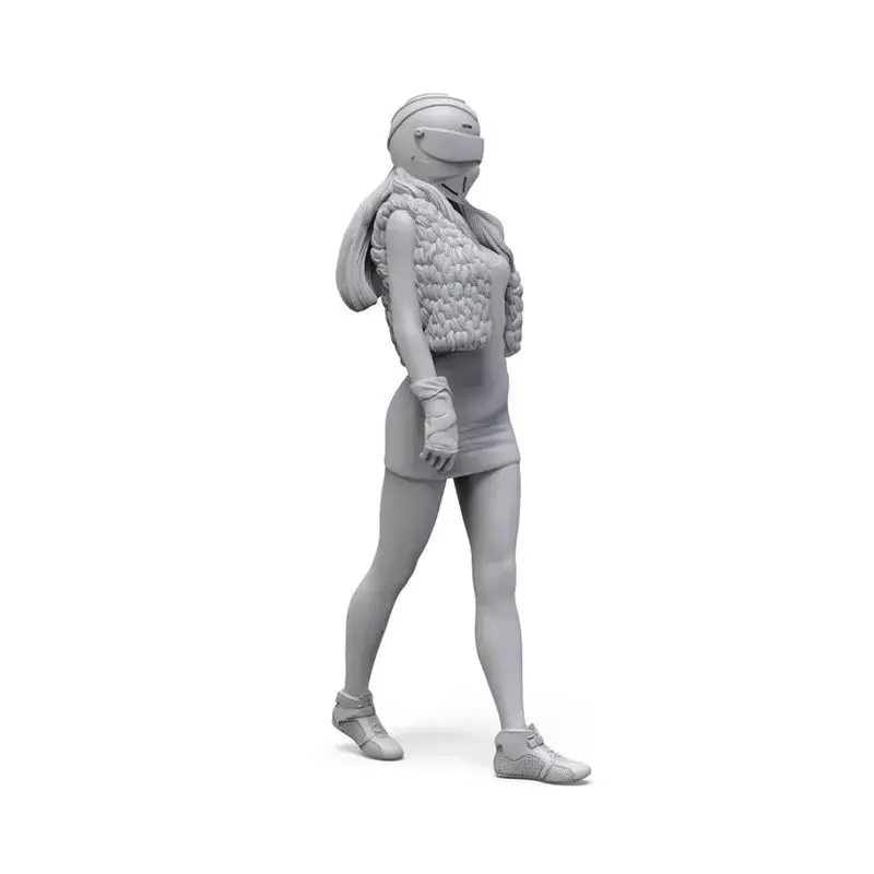 Figurine de reine de course Sexy en résine, Micro Miniature Gk, modèle blanc imprimé en 3d, jouet, Kit non assemblé et non peint, 1/24 1/35