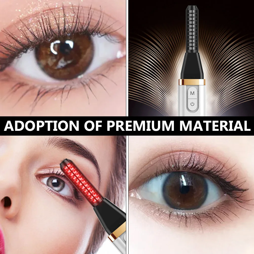 

Electric Eyelash Curler USB Charging Heating Long Lasting Safe Temperature Control Makeup Tool White Color eyelash curling clip