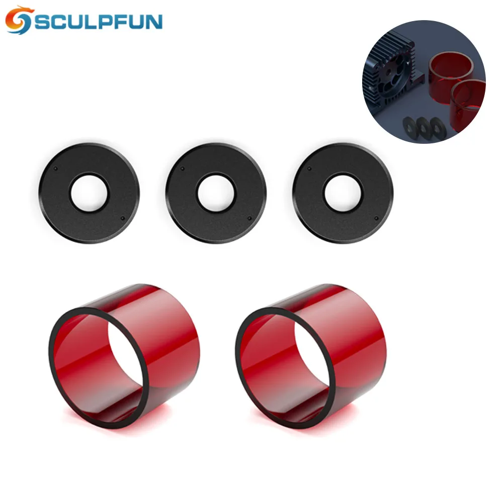 SCULPFUN S9 Original Lens Set 3Pcs Original Standard Lens + 2 Acrylic Covers Highly Transparent Anti-Oil And Anti-Smoke