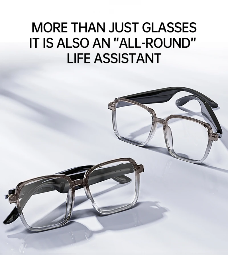 

Smart Bluetooth AI Translation Glasses 2 in 1 Stereo Sound Touch Control Wireless Headset Anti-Reflective Lens for Men Women