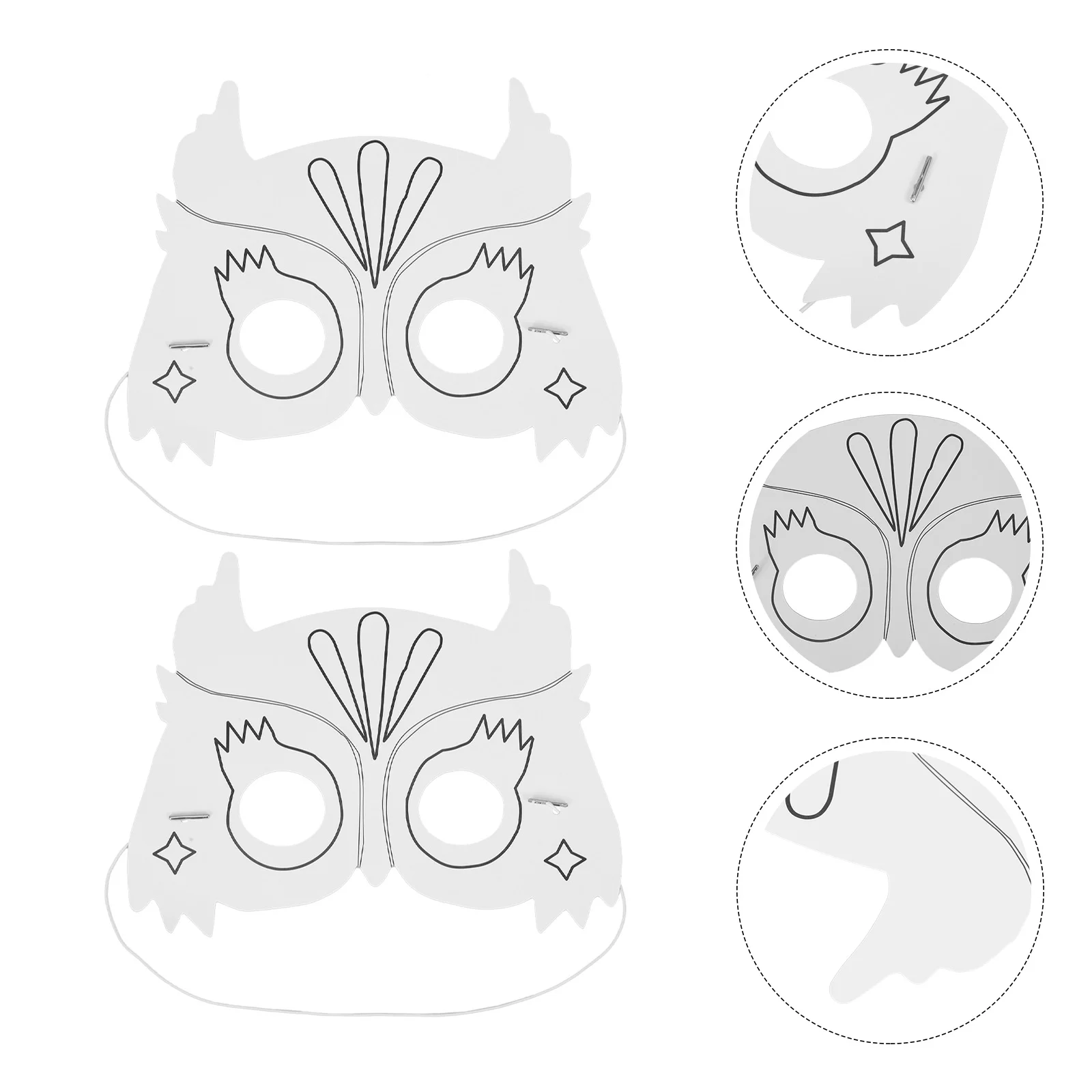 10 pezzi Maschere Graffiti a forma di gufo Maschera di carta bianca fai-da-te Vuota non verniciata Bambini Colorazione Materiali sicuri Attività familiari Artigianato