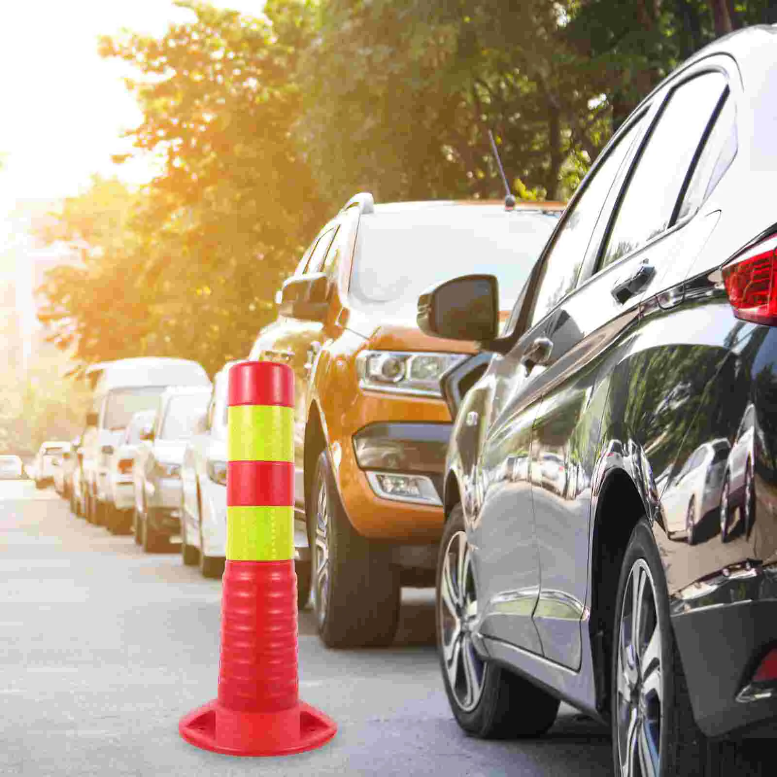 Kanaalwijzer Kegels Na Verkeersveiligheidsbarrière Crashkolom Waarschuwing Parkeerbarrières