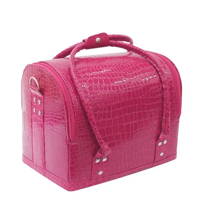 Women PU Leather Makeup Storage Suitcase Makeup Organizer bag Makeup Organizer Box Woman Cosmetic Suitcase Toiletry Cosmetic Bag