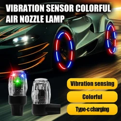 2pcs Tire Valve Cap Light Recharge Cap Aluminum Tire Wheel Stem For Car Air Valve Caps For Motorcycles Bicycles Electric Vehicle