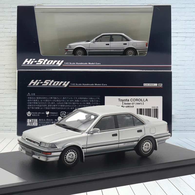 

Hi-story Model Car 1/43 Scale Resin Diecast For COROLLA Sedan GT (1987) Classic Vehicles Car Model Toy Collection Decoration