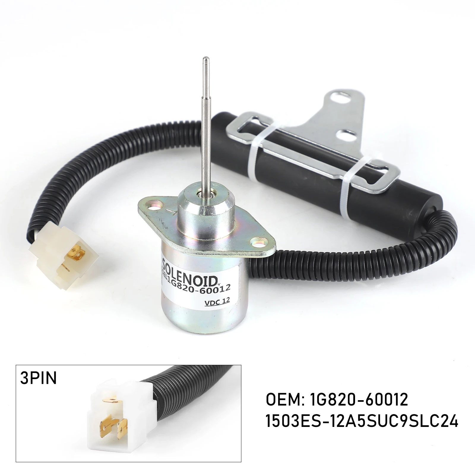 OE 1G820-60022 1G820-60012 SA-5156 12V DC Fuel Shut off Stop Solenoid For Kubota D722 D782 KX41 KX41-3 KX016 KX018 Excavator