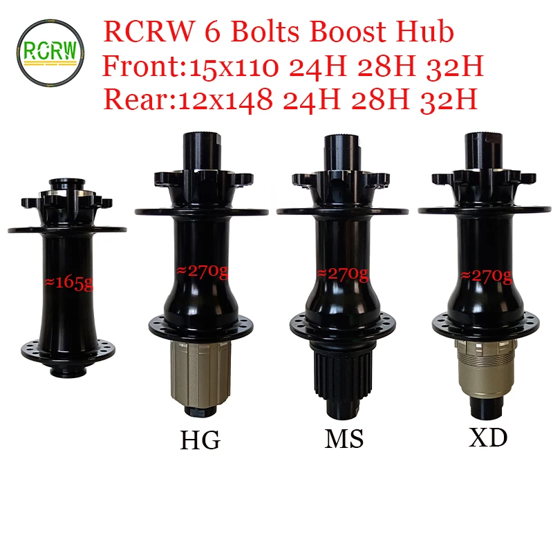 

RCRW 7791 7792 Boost 6 Bolt Disc 24/28/32Hole MTB Hub Front 15X110mm Rear 12X148mm 4 Pawl Shiman HG XD Microspline MS Freehub