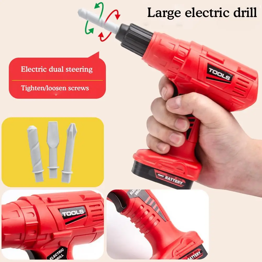 

Kids Toolbox Kit Simulation Plastic Screwdriver Electric Drill Electric Saw Repair Tools Educational Learning Toys Gifts