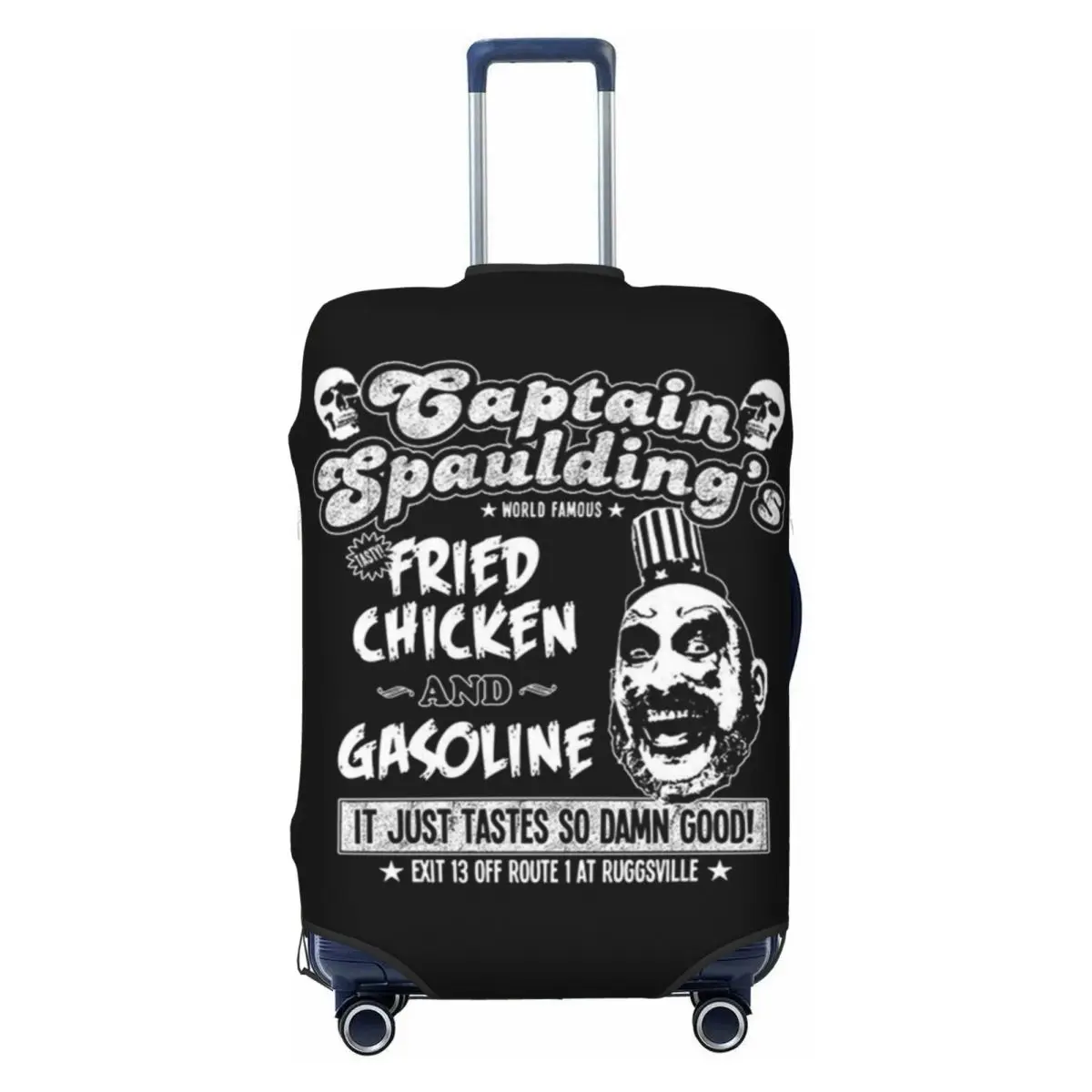 

Captain Spaulding Logo Luggage Cover Protector Cute House of 1000 Corpses Horror Film Travel Suitcase Covers for 18-32 Inch