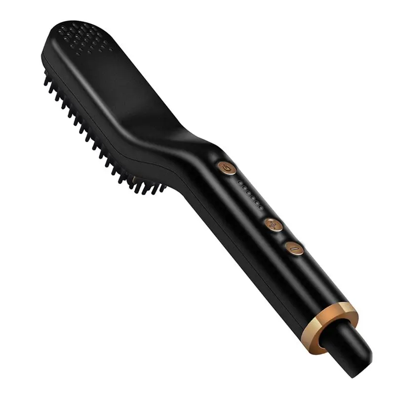 

Hot Heated Hair Straightening Brush Comb Men' S Beard Multifunctional Hair Styler Quick Drying US Plug