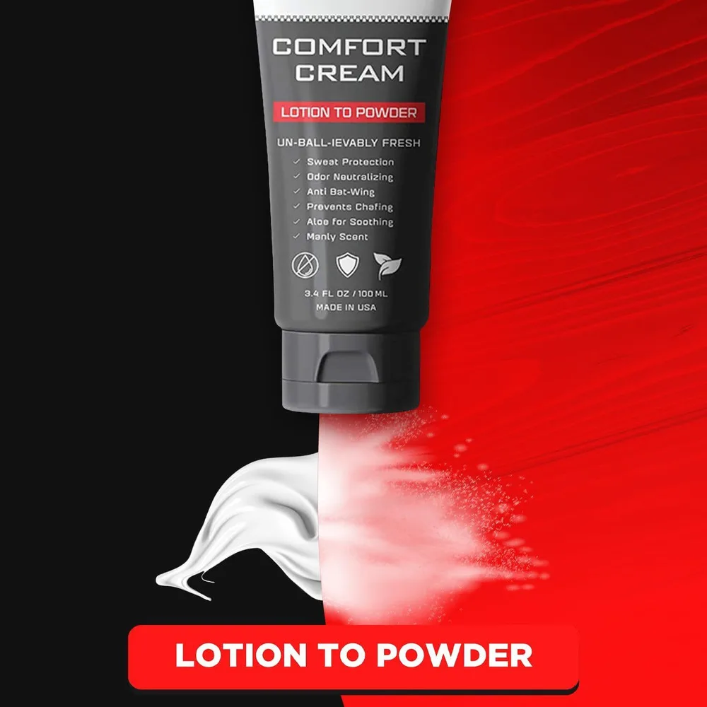 Happy Nuts Comfort Cream Deodorant For Men: Anti-Chafing Sweat Defense, Soothing