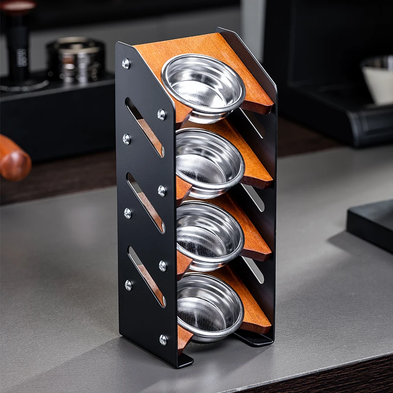 Black walnut powder bowl rack Storage Three-dimensional coffee powder bowl 58mm Tool finishing rack Blind bowl rack