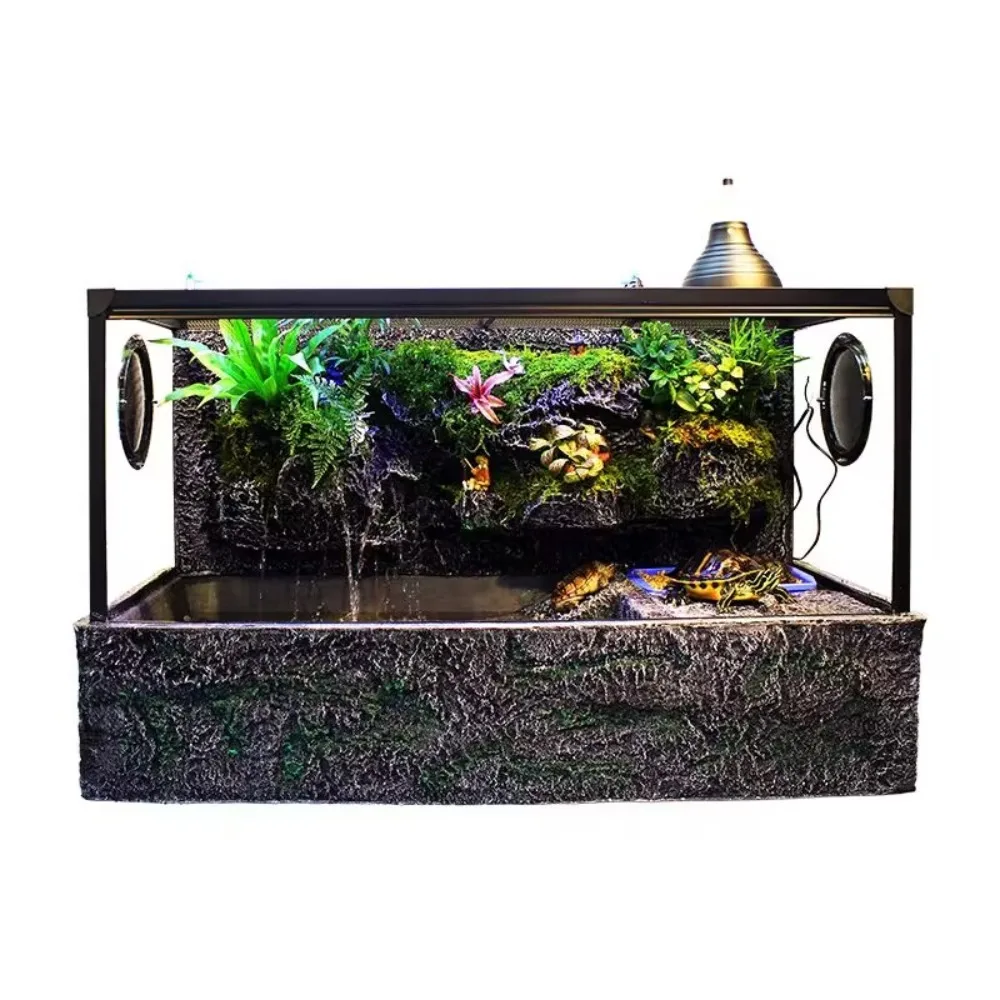 

Turtle tank with Sun Terrace Rainforest Landscaping Water and Land tank