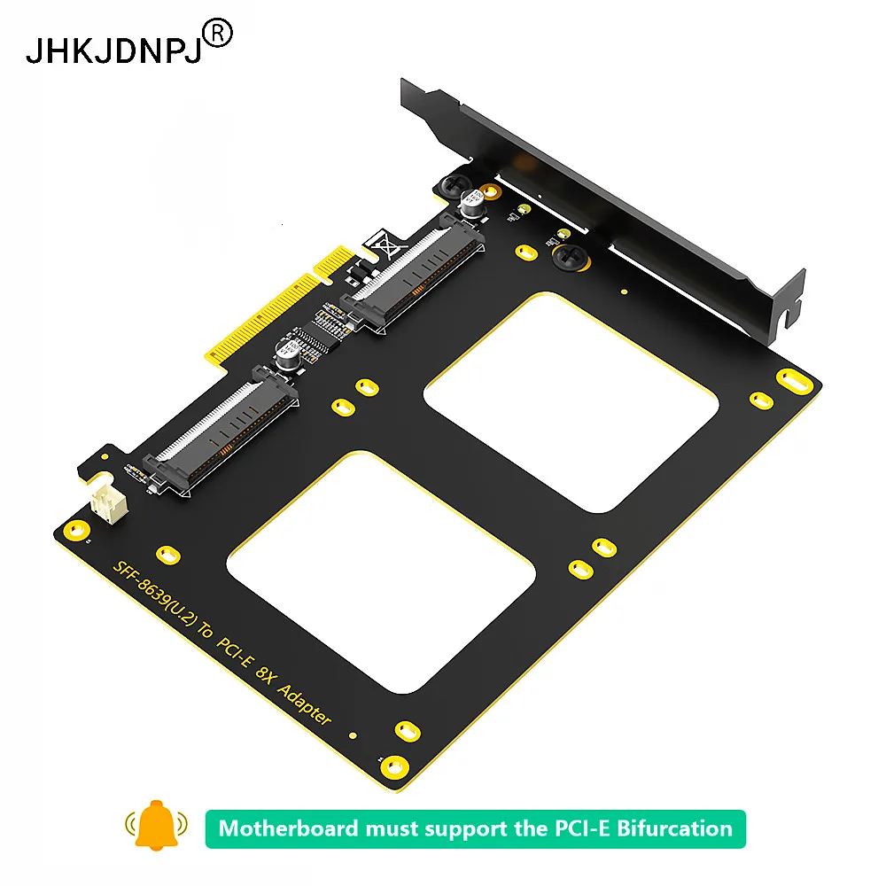 

Dual U.2 SF-8639 SSD to PCIe 4.0 X8 Adapter, Support 2 x U.2 SSD or Soft Raid