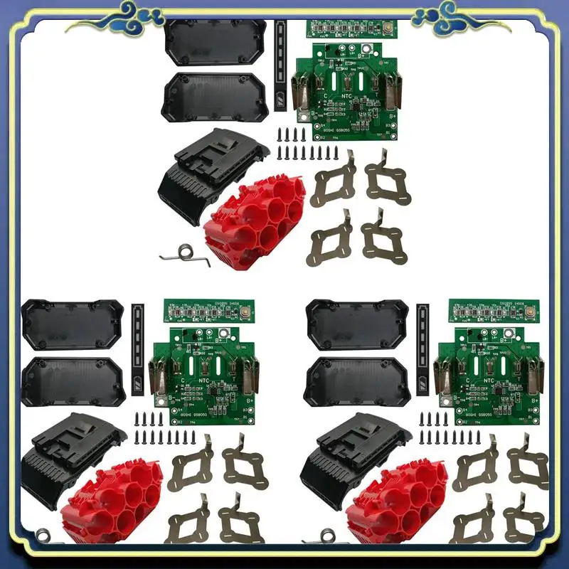 

Portable 3X BAT618 Battery Plastic Case Can Be Filled With 10 X 21700 Li- Battery PCB Circuit Board For 18V BAT610