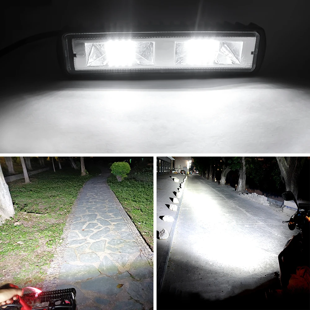2Pcs 48W 6inch Car LED Headlight Work Light 12V 24V for Motorcycle Truck Boat Tractor Trailer Offroad Working Light Spotlight