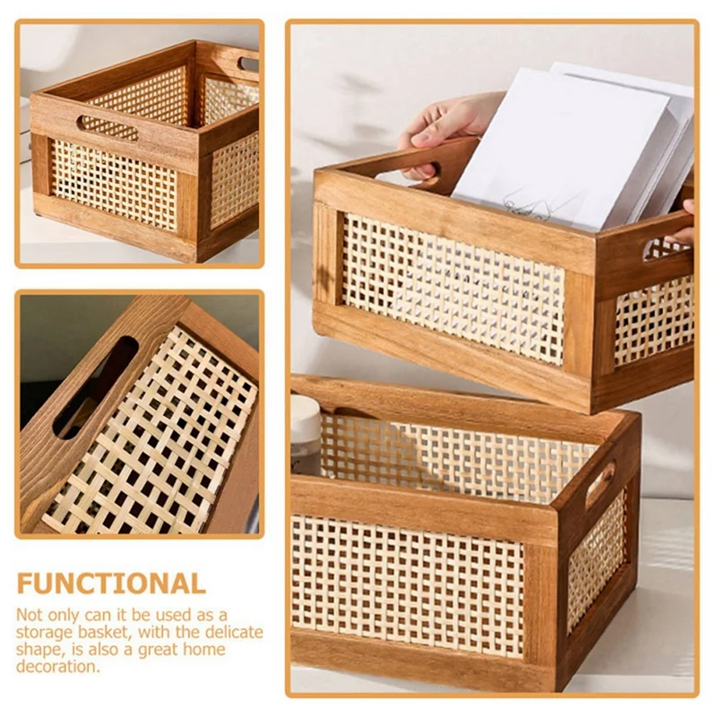 ABWR-4X Decorative Basket Book Storage Woven Baskets For Storage Basket Organizing Nursery Bedroom Rattan Bathroom(S)