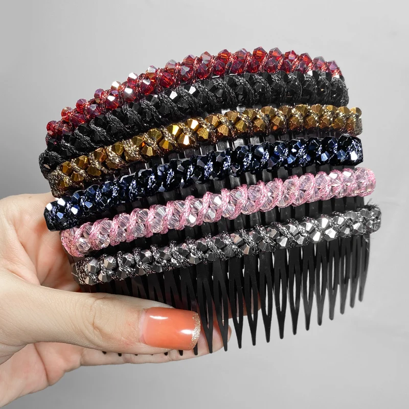 Jepit Rambut Modis Wanita Berlian Imitasi Klip Rambut Jepit Rambut Sisir Rambut Pembuat Sanggul Aksesoris Rambut Alat Penata Rambut