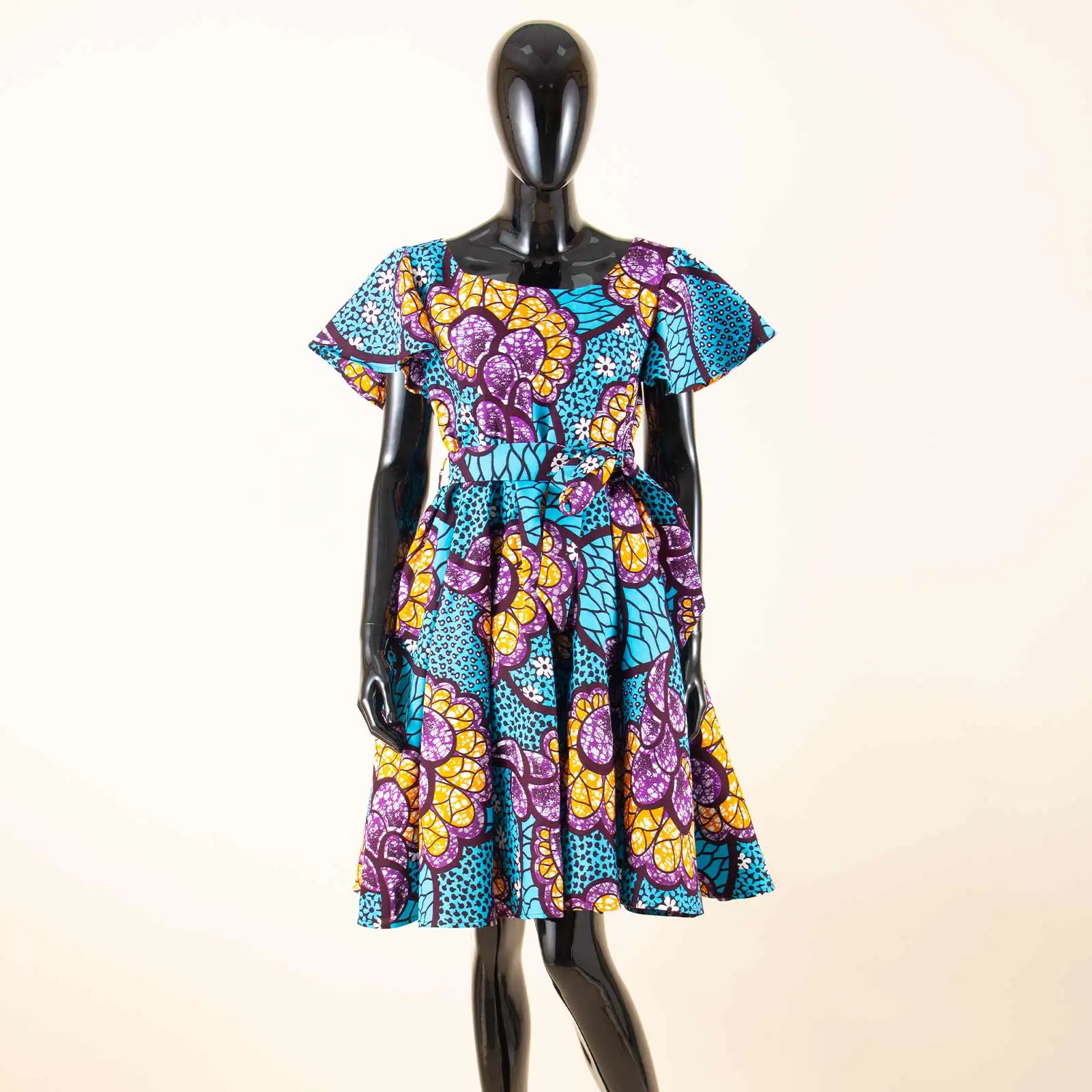 African Dresses for Women Vintage Polka Dot Dashiki Print Retro Women Spring Short Sleeve Plus Size Slim Fit AFRIPEIDE S1925021