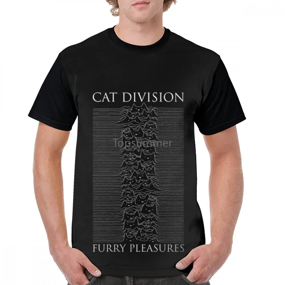 Joy Division T Shirt Cat Division Serif T-Shirt Short Sleeves Graphic Tee Shirt Men 100 Percent Polyester Printed Funny Tshirt