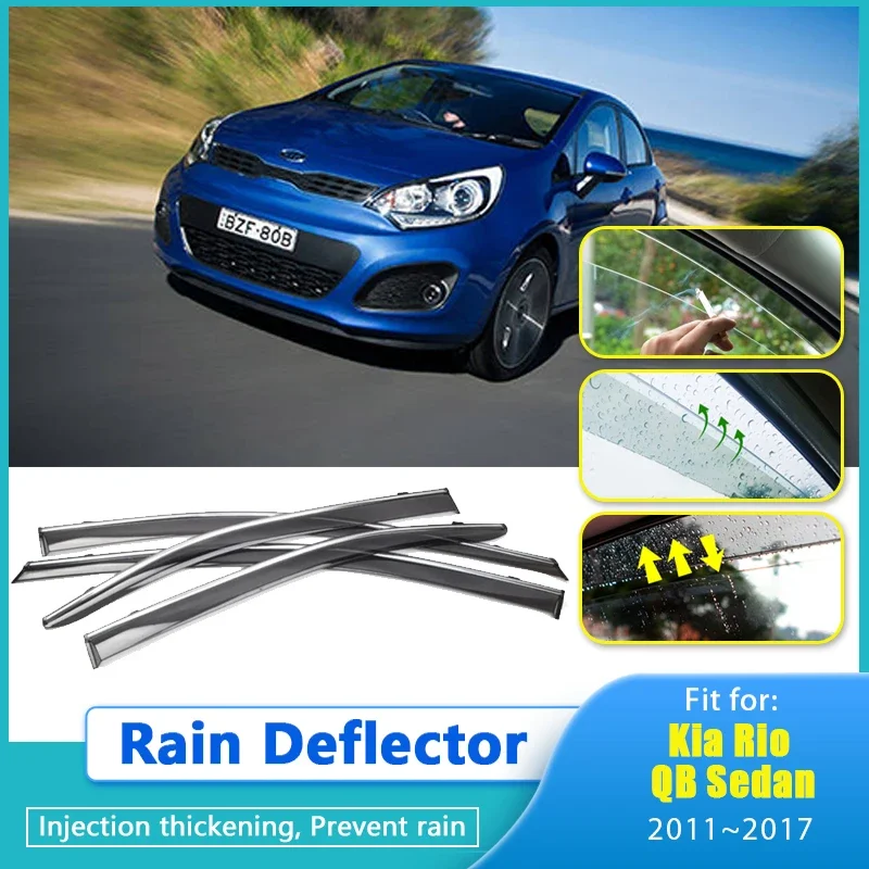 

Rain Deflector For Kia Rio QB Sedan 2011 2012 2013 2014 2015~2017 Car Window Visor Cover Guards Antirain Chuvento Windabweiser